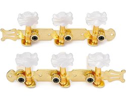 Guitar tuning pegs 3L + 3R - stabiel en soepel stemmechanisme - voor klassieke en akoestische gitaar - m-winkel