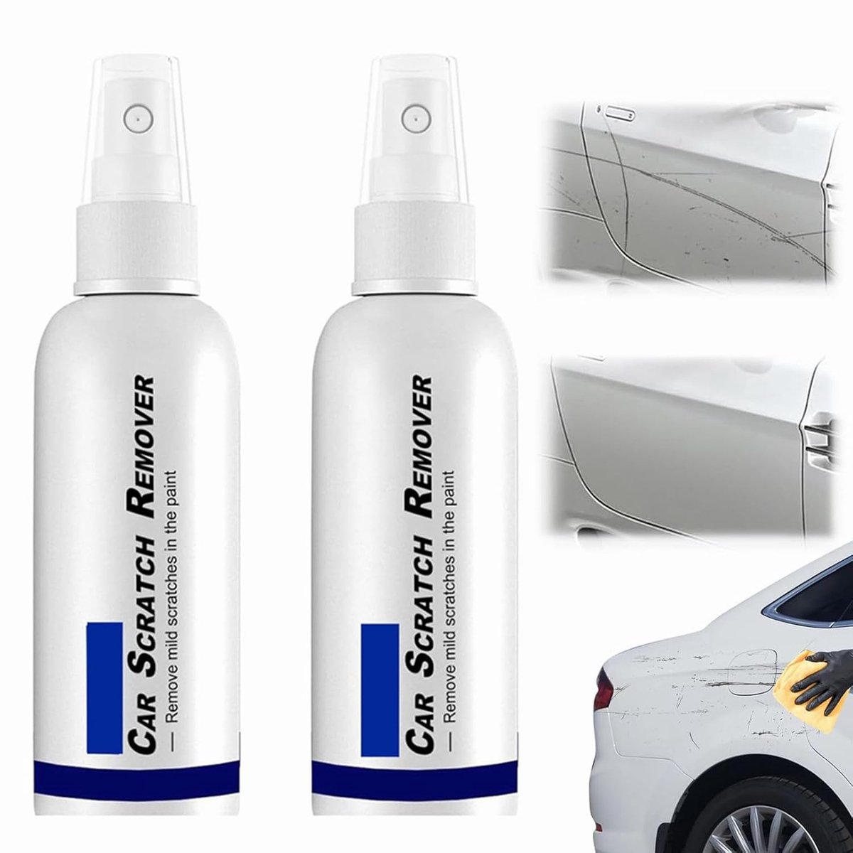 Krasverwijderaar auto 2-delig - Professionele spray voor autolak - Herstelt glans en kleur - Eenvoudig in gebruik - ShopVlot