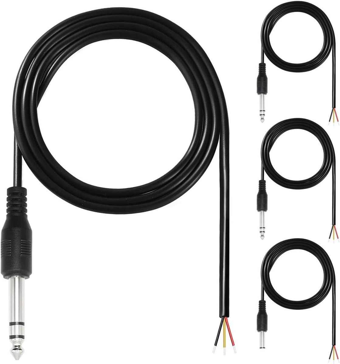 Audio kabel 6.35mm TRS naar blote draad - 1 meter - vervangingskabel voor microfoon en luidsprekers - ShopVlot