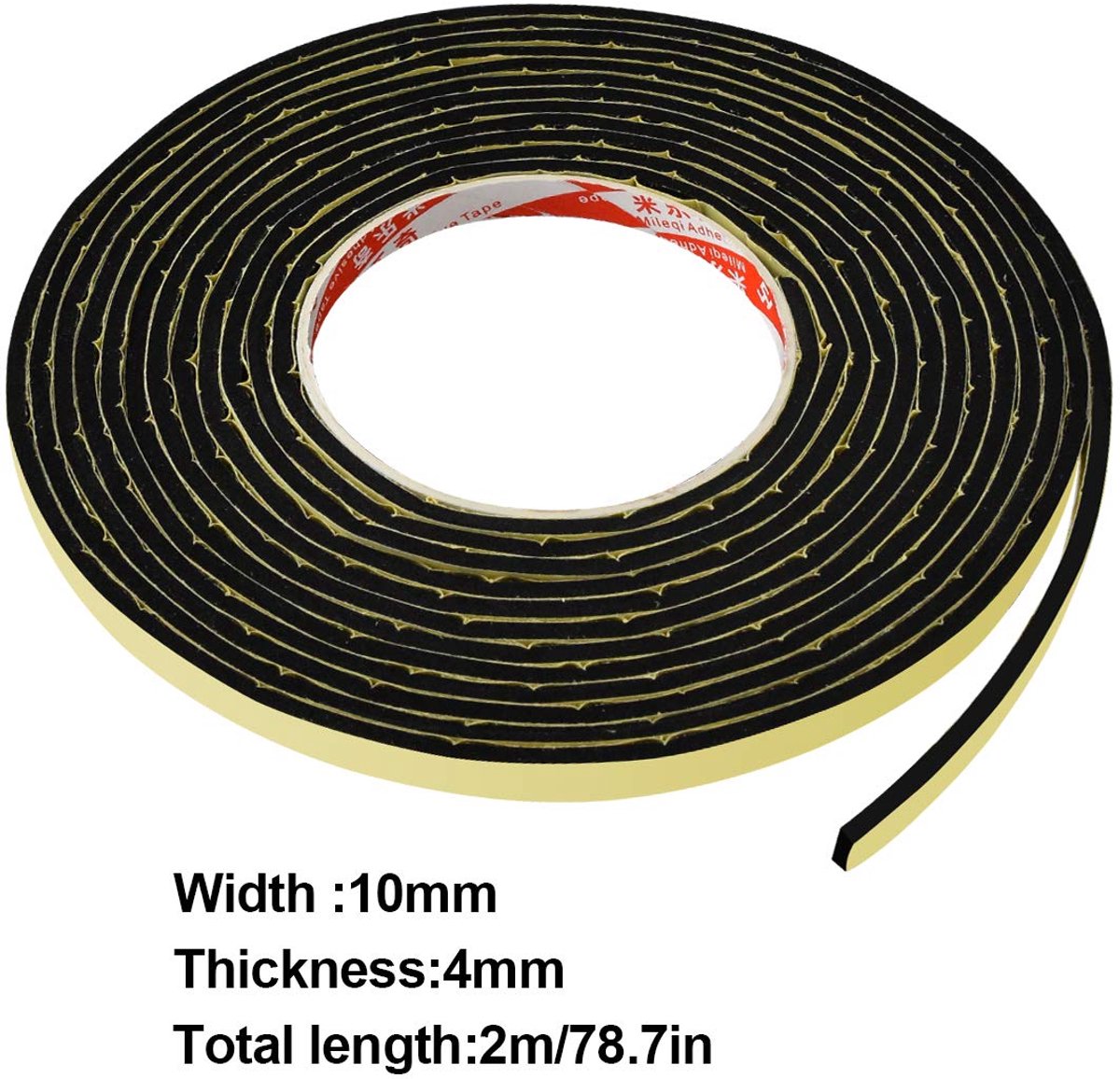 Dubbelzijdig plakband 10 mm - schuimband - zelfklevend - ideaal voor deur- en raamafdichtingen - ShopVlot