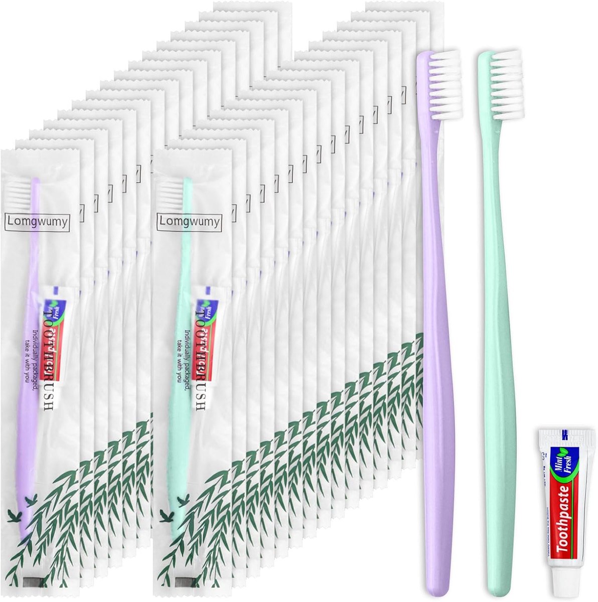Disposable Toothbrush, Hotel Toothbrush, Disposable Toothbrush and Toothpaste, Packed Separately, 2 Colours, Exquisite - ShopVlot
