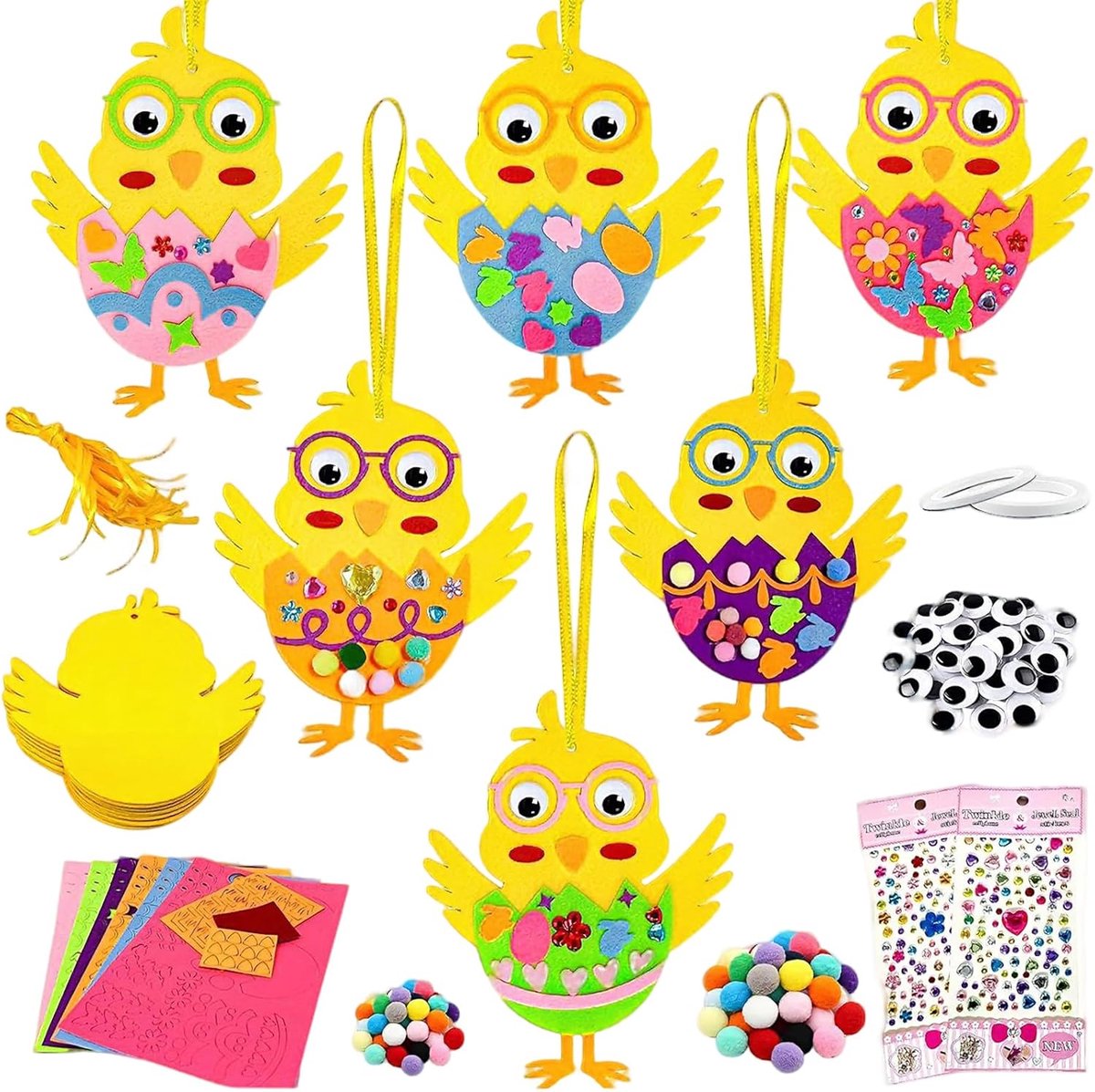 PIujsym Easter Craft Set 8 Pack Blue Green Pink - ShopVlot
