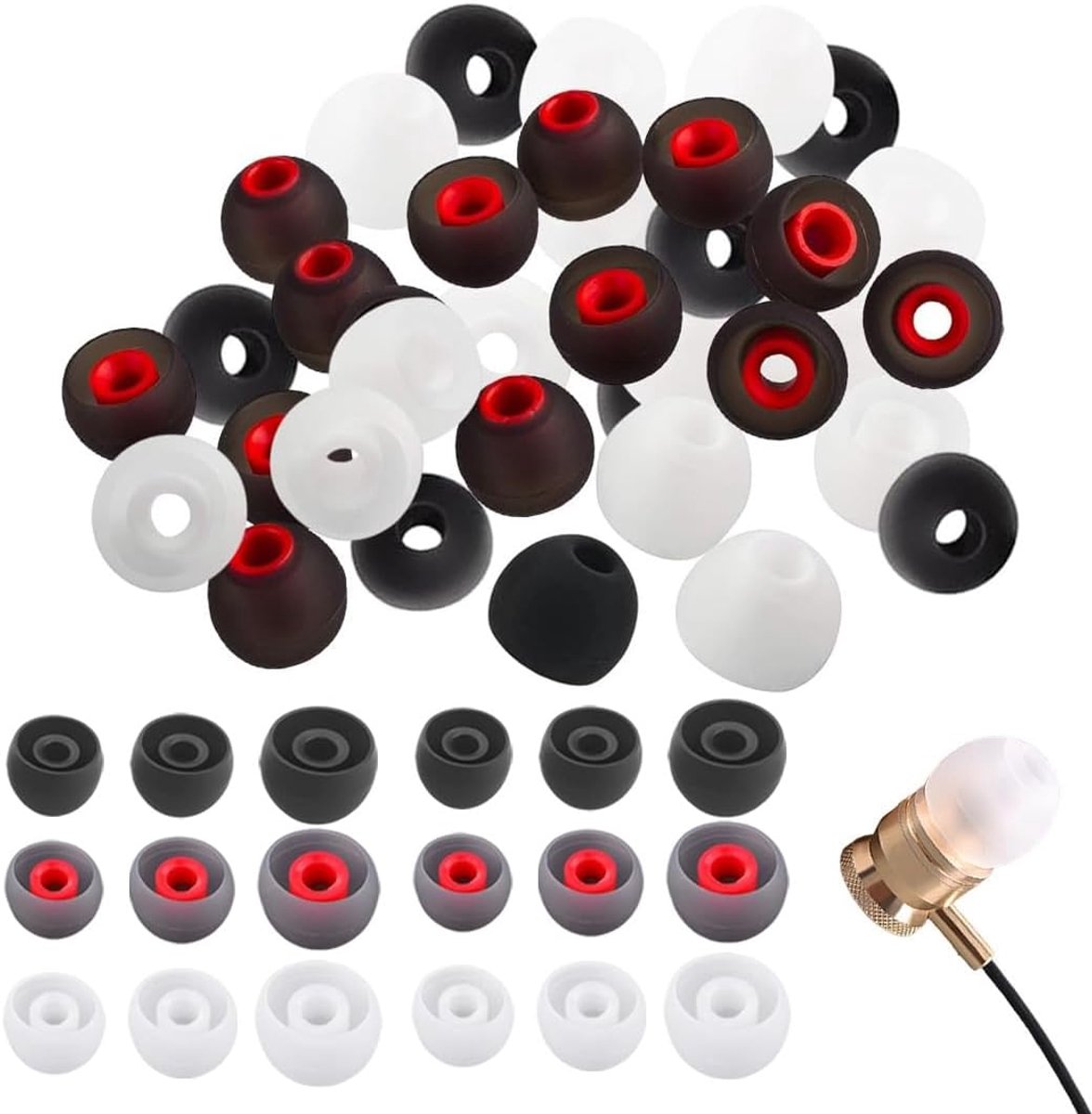 90 stuks vervangende oordopjes van siliconen, in-ear oordopjes, oorkussens voor hoofdtelefoon, compatibel met de - ShopVlot