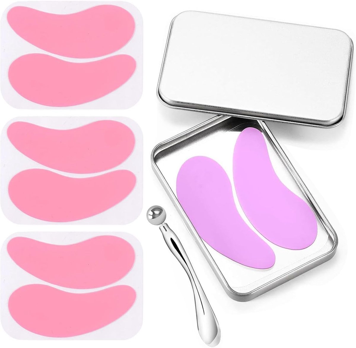 Ooglapje met massagestok - paarse siliconen - wasbaar en huidvriendelijk - voor wimperlifting - ShopVlot