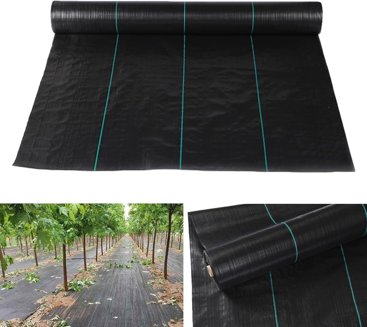 Onkruiddoek 1 m x 10 m - PP materiaal - hoge UV stabilisatie - ideaal voor tuin en groentebed - ShopVlot