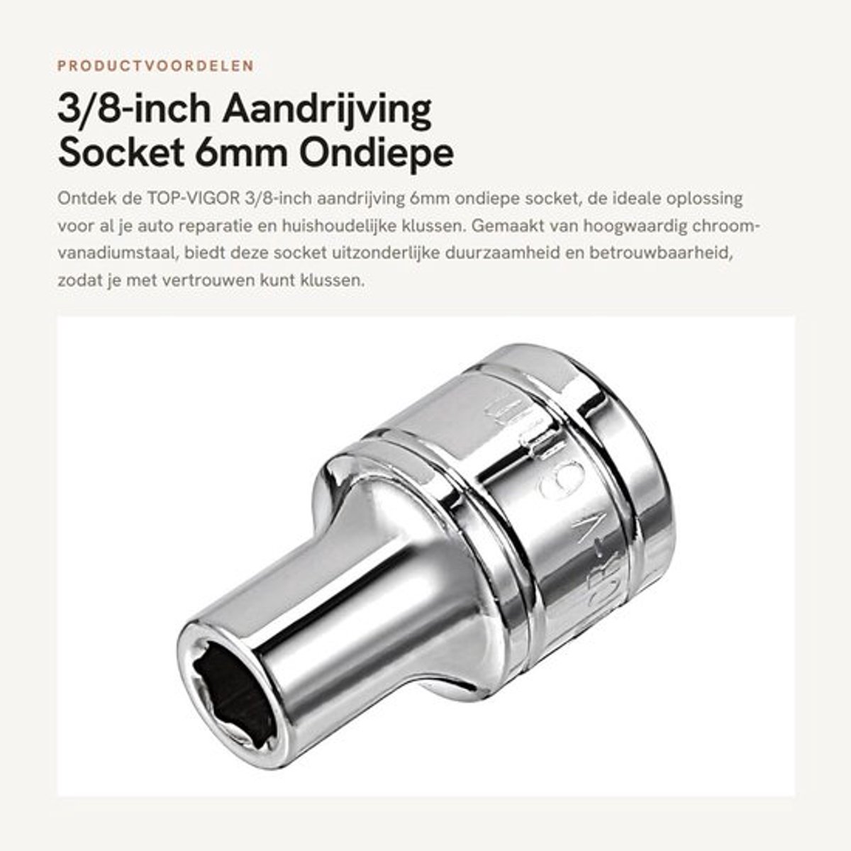Dopsleutelset 6mm - Chroom-vanadiumstaal - Onderhoud - Auto Reparatie - Duurzaam - Slijtvast en Corrosiebestendig - Steeksleutel