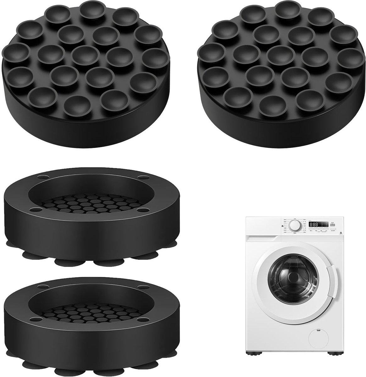 Trillingsdempers voor wasmachine - universele voetkussens - antislip siliconen - ShopVlot
