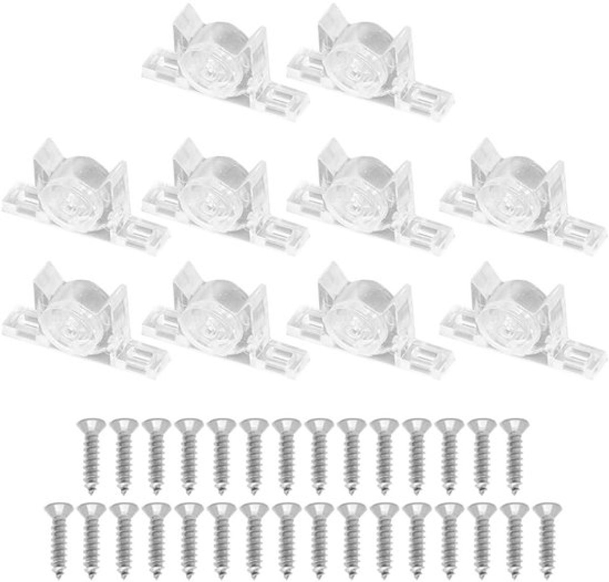 Frontkastclips 10-pack - Valse Kastladeclips - Acryl Bevestigingsclips - Voor Keukenfronten - Voor Houten Meubels - Inclusief Schroeven - Ladeclips