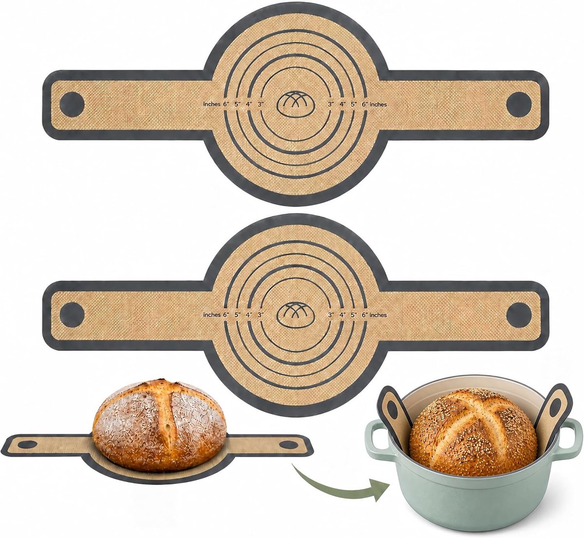 Bakmat voor brood - herbruikbare siliconen - anti-aanbak oppervlak - veilig bakken zonder verbrandingen - ShopVlot