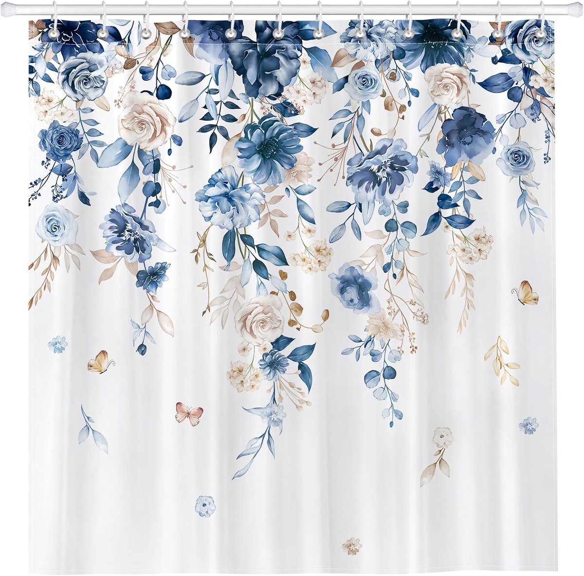 Douchegordijn Waterverf Bloemen 182x183cm - Waterdicht Polyester - Trendy Ontwerp - Upgrade je Badkamer - ShopVlot