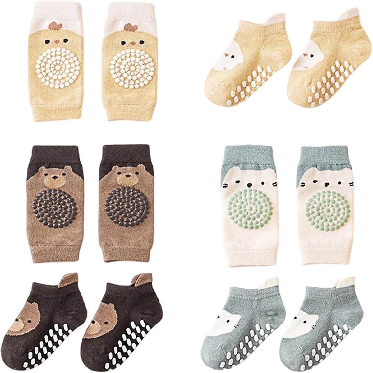 Kniebeschermers baby 0-24 maanden - antislip - zachte kruipmanchetten - bescherming tijdens het kruipen - ShopVlot