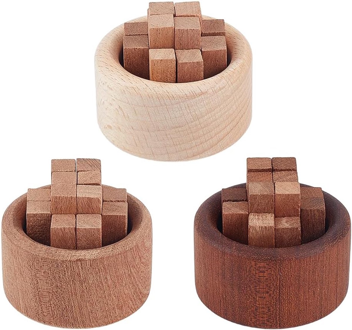 Houten etherische oliediffuser 3 stuks - passief en decoratief - bevorder rustgevende slaap - ShopVlot