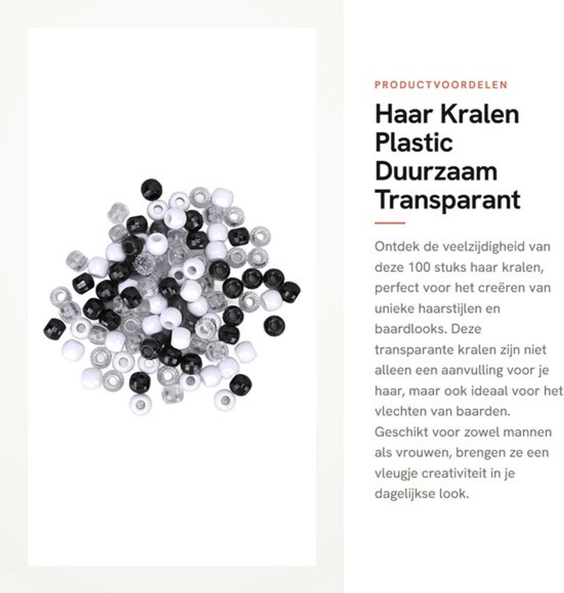 Haar Kralen 100 Stuks - Kunststof/Hars - Multifunctioneel - Vlechtaccessoires - Geschikt voor Mannen/Vrouwen - Vintage Ontwerp - Haarkralen