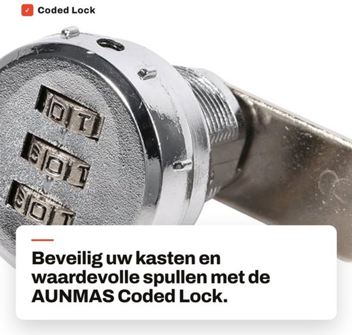 Kastslot met 3-cijferige code - Kast slot - Kastsloten baby - Kastslot voor kinderen - Veiligheidsslot - Roestvrij staal, diameter 31.6 mm - Combinatieslot
