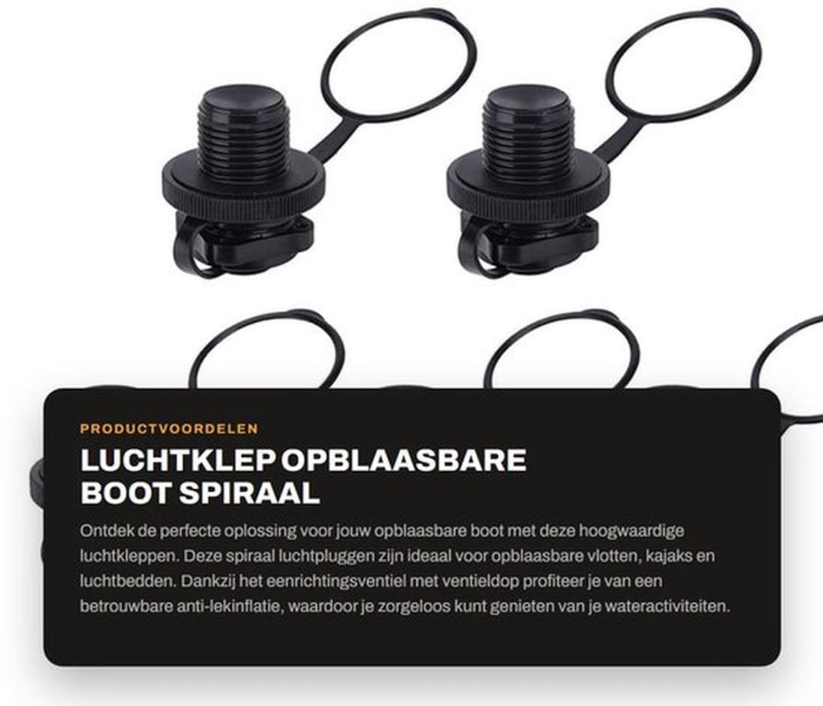 Luchtklep 5 Stuks - Opblaasbare Boot - Vlot - Kajak - Luchtbedden - Hoogwaardig ABS Kunststof - Antilek Ventiel - Opblaasventiel