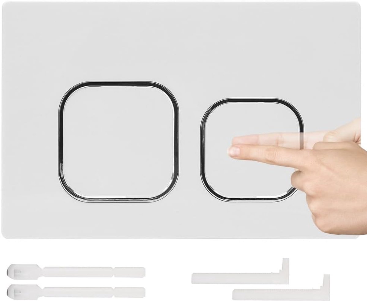 Toilet drukplaat - dubbele spoeling 243 × 162 mm - wit - geschikt voor Geberit Sigma en UP series - ShopVlot