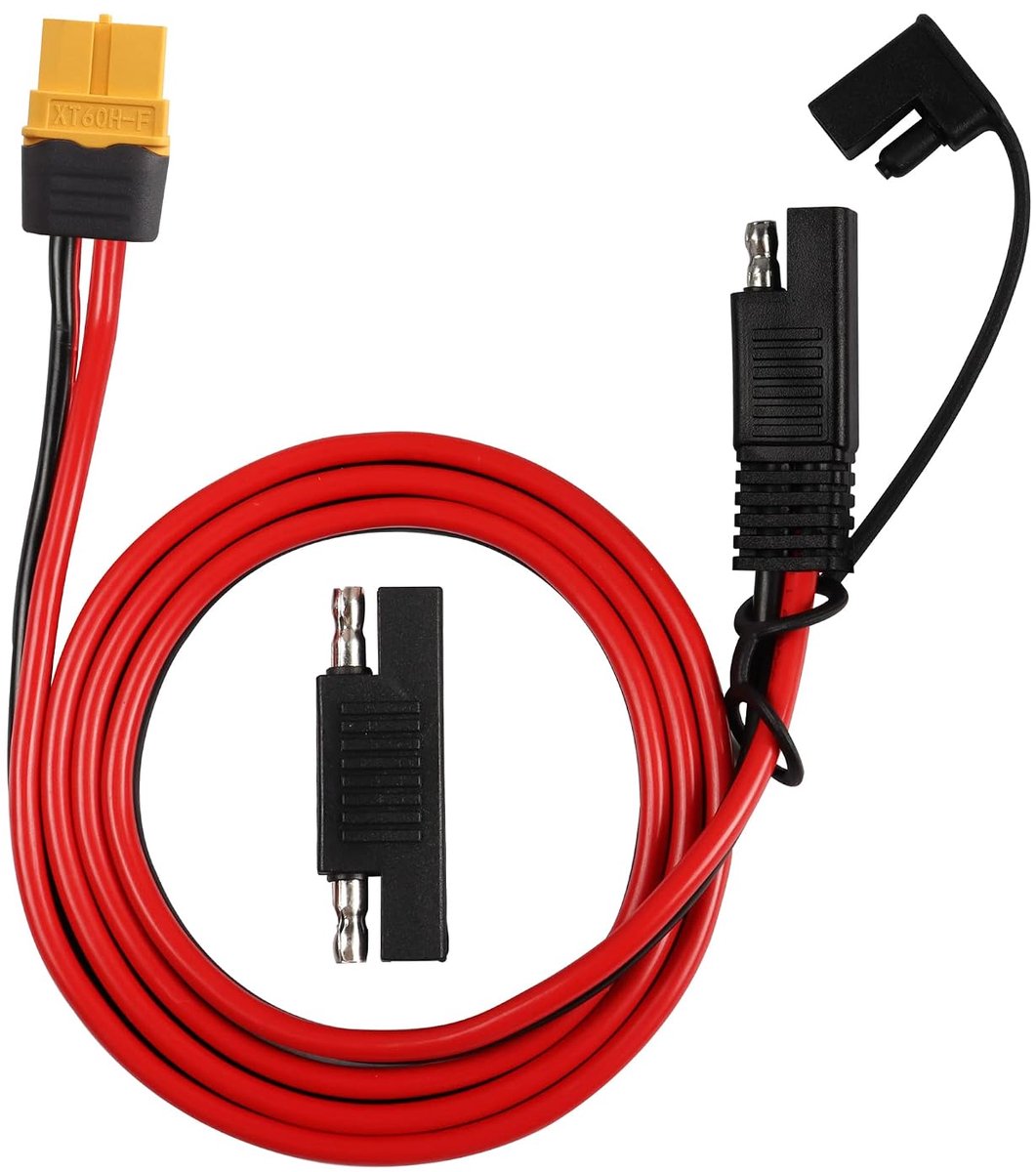 MEIRIYFA SAE to XT60 Connector Adapter Extension Cable, XT-60 Female to SAE Cable with 12AWG for Solar Generator Power - ShopVlot