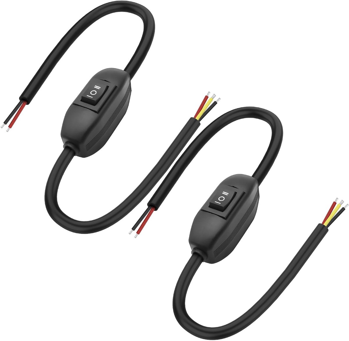MEIRIYFA Inline Cable Switch, 12V-24V Rocker Button Switch with Front Thread on Both Ends, Inline On/Off Switch with - ShopVlot