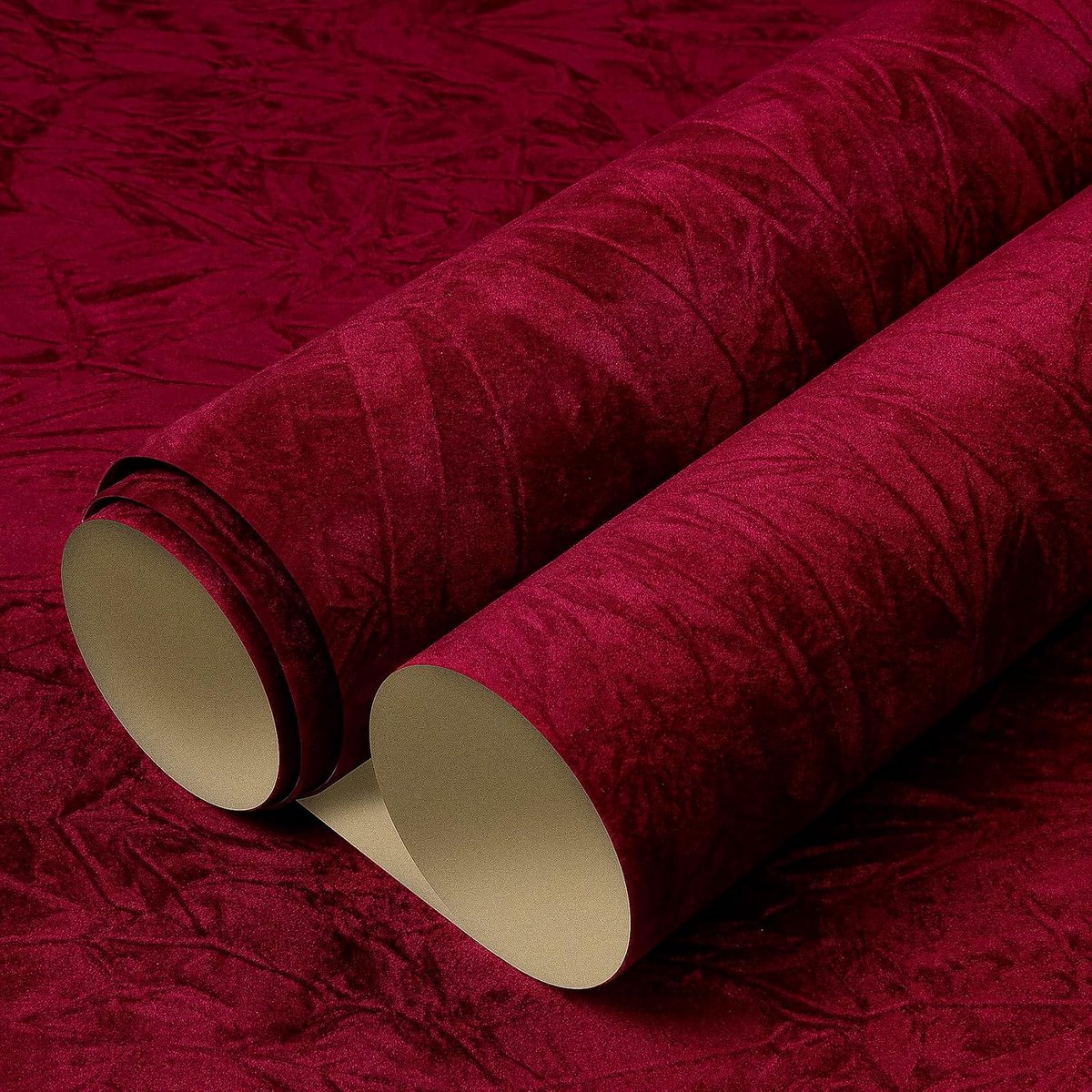 LACHEERY Self-Adhesive Wallpaper Velvet Dark Red Wall Wallpaper Bedroom 40 x 200 cm Velvet Wallpaper Self Adhesive Red - ShopVlot