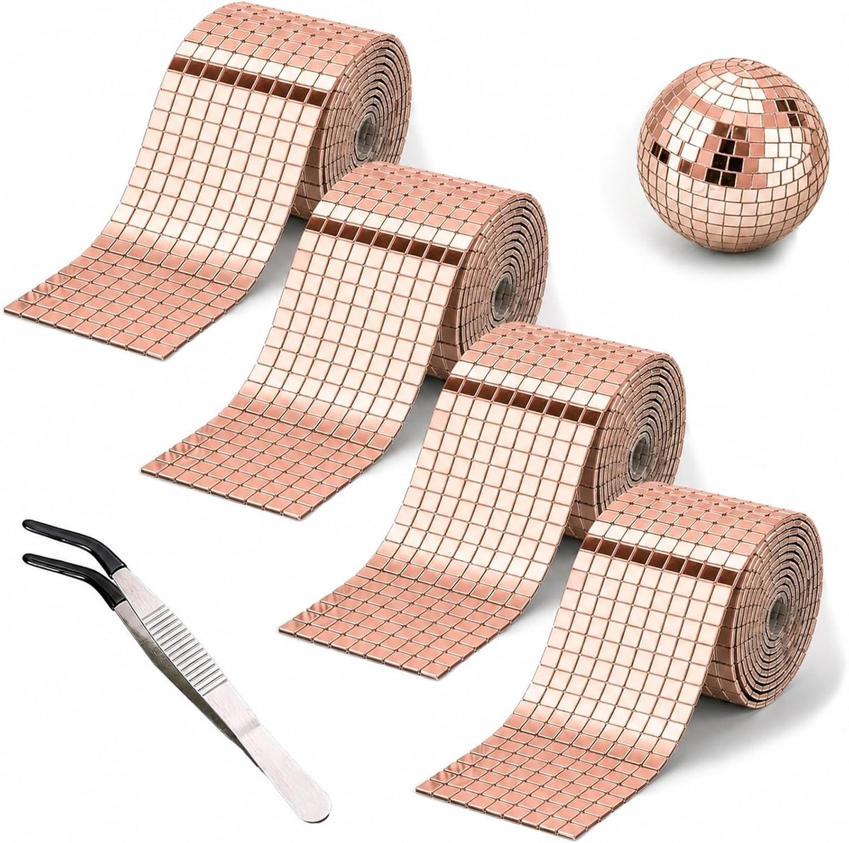 6400 stuks mozaïekspiegelstickers, zelfklevend, 5 x 5 mm, zelfklevende mozaïektegels, disco, voor doe-het-zelf - ShopVlot