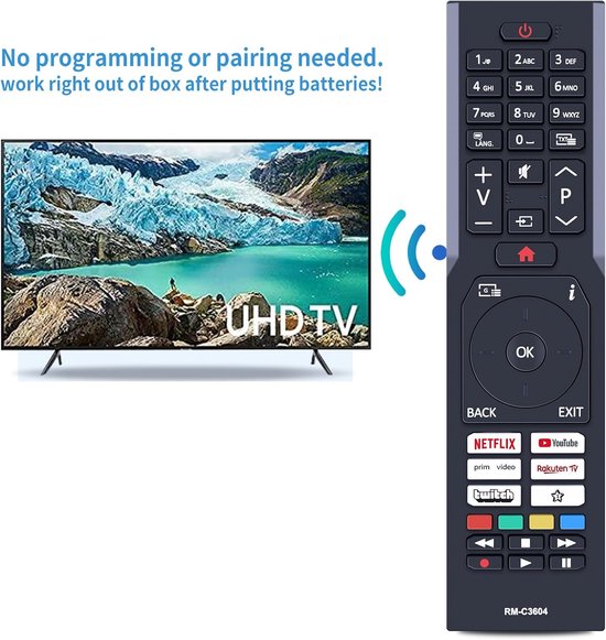 Nue Replacement Remote Control Suitable for JVC TV Smart TV LT-65VU6355 LT-50VU6355 LT-55VU6355 LT-43VU6355 - ShopVlot — afbeelding 3