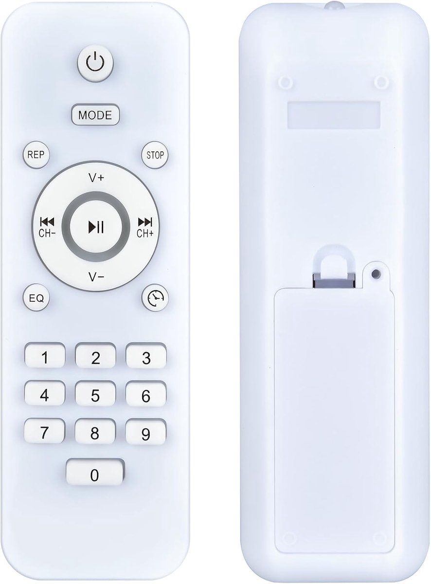 Nue Replacement Remote Compatible with Klim Boombox B4 Radio with CD Player, White - ShopVlot
