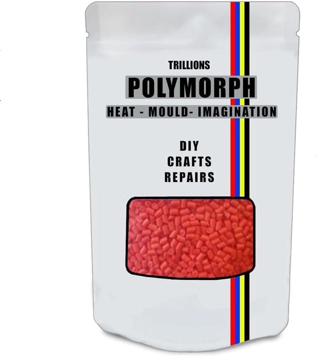 Hand-moldable Red Polymorphic 200g - Thermoplastic - Unlimited Uses - Crafts, DIY Repairs, Modeling, Prototypes - ShopVlot