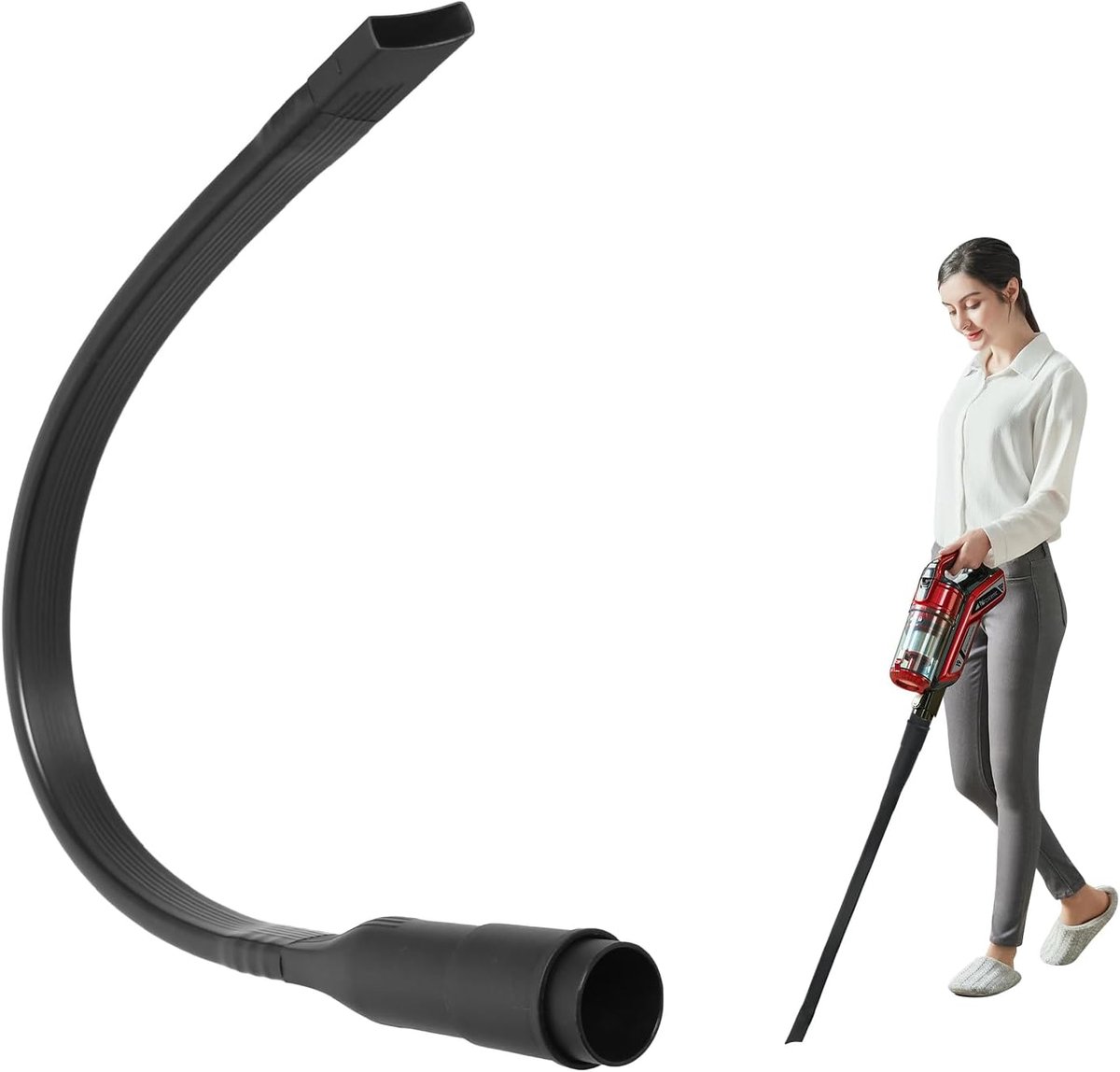 Household vacuum cleaner nozzle, 62 cm extended, soft, flat nozzle, inner diameter 32/35 mm, cleaning small spaces - ShopVlot