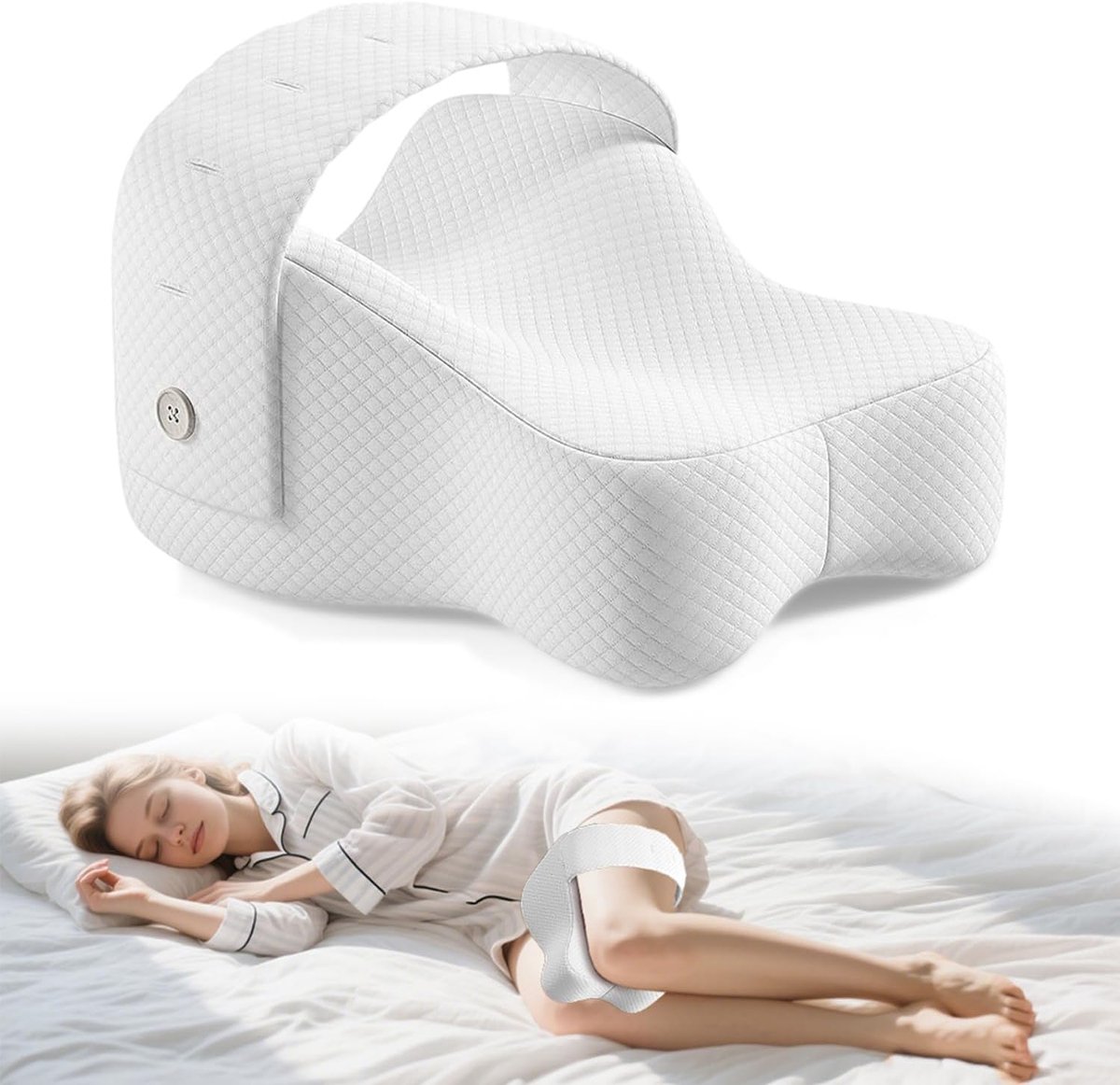 Knee Pillow for Side Sleepers, Ergonomic Knee Pillow for Sleeping, Removable Orthopaedic Pillow, Leg Cushion for - ShopVlot