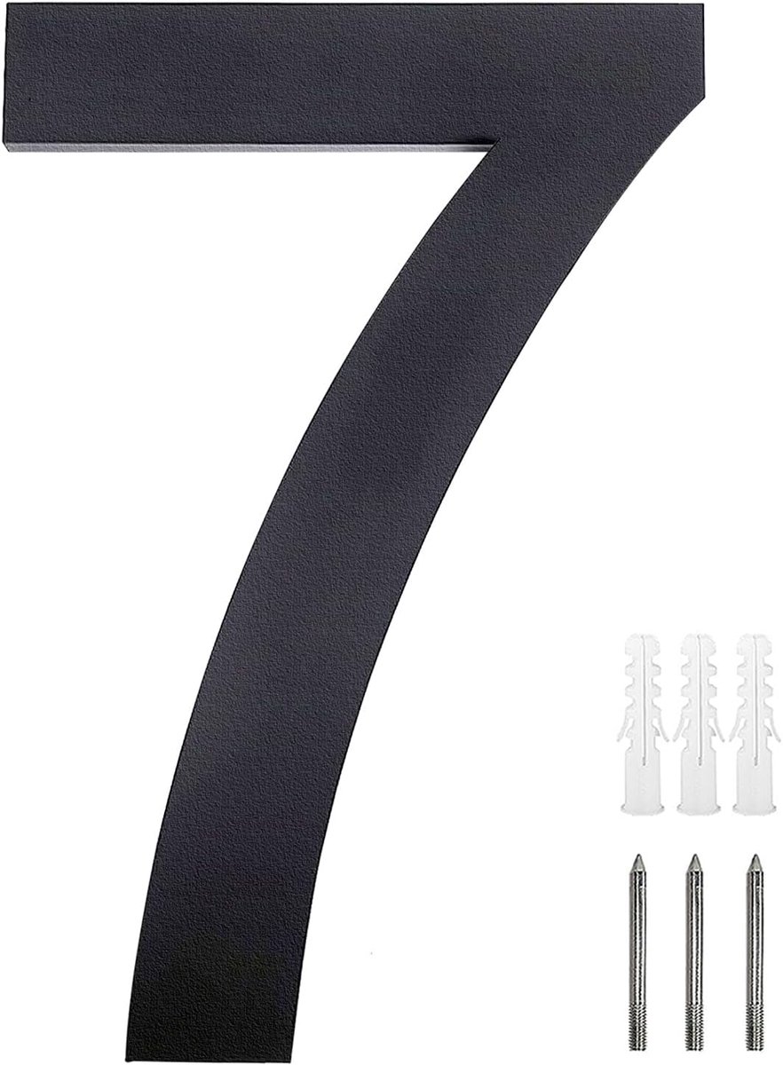 house number anthracite stainless steel house number RAL 7016 fine structure powder coated solid Arial font with - ShopVlot