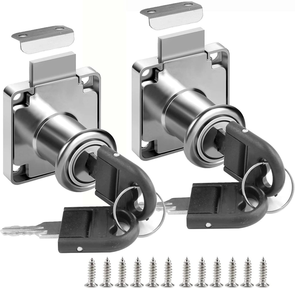 2PCS Cam Lock with Key Different, Security Cabinet Lock Cabinet Lock Mailbox Lock Letter Box Lock Household Office - ShopVlot