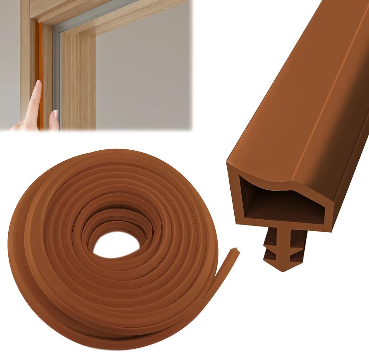 Door Seal Door Frame, 15 m, Door Seal, White Wooden Frame Seal, Door Seal for Sound Insulation, Collisions - ShopVlot