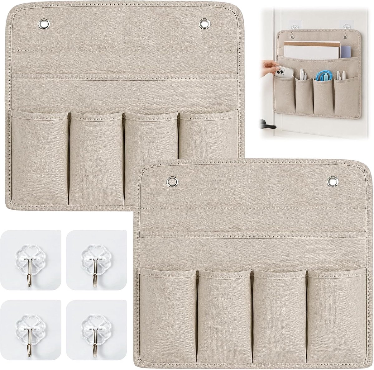 2 Stuks 35×31cm Hangorganizer met Haken,voor Slaapkamer,Keuken,Badkamer - ShopVlot