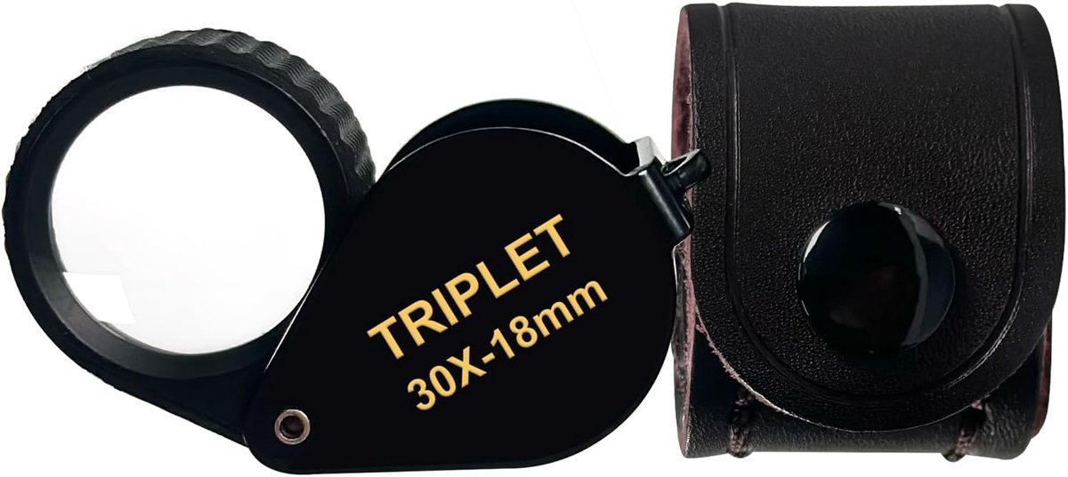 30X Illuminated Jewelers Loupe Magnifier Foldable Jewelry Magnifier Eye Loop 18mm Optical Glass Lens with Lanyard Hole - ShopVlot
