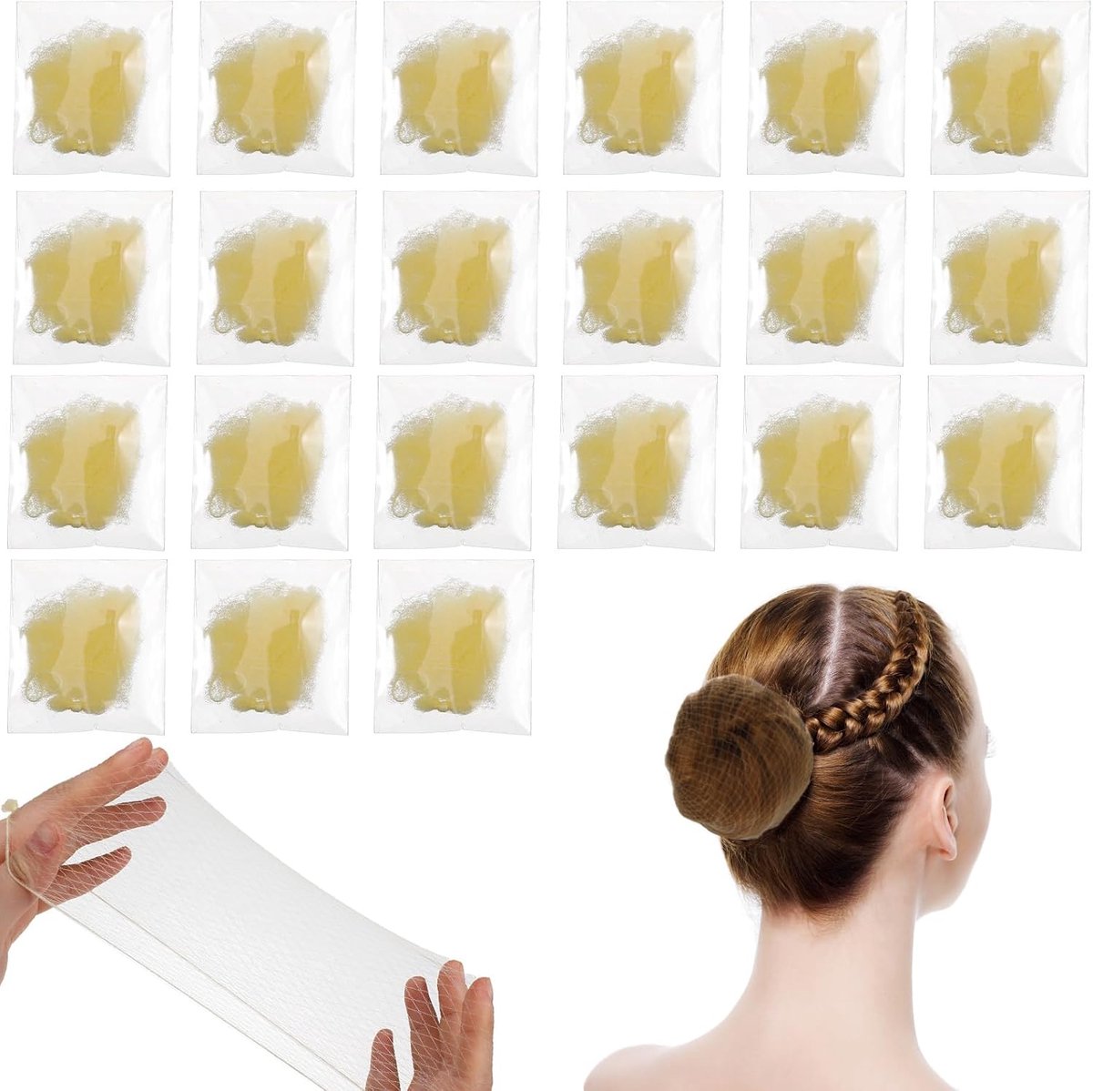 Piriuuo 30 Pieces Hair Net, Invisible Elastic Nylon Hairnet for Nurses, Dancers and Flight Attendants, Reusable Fine - ShopVlot