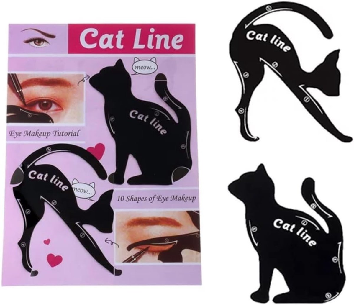 Oogschaduwtemplate Catvorm - Set van 2 - Herbruikbaar en flexibel - Voor symmetrische cat eyes - ShopVlot