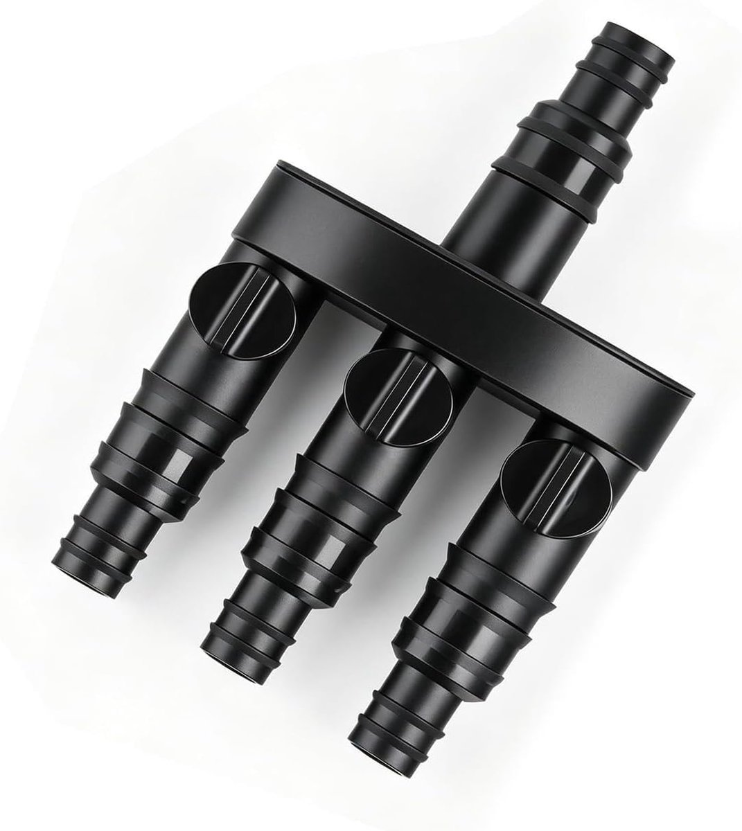 3-weg waterverdeler - verstelbare adapter 1/2 inch en 3/4 inch - ABS materiaal - ideaal voor drukloze fonteinsystemen - ShopVlot