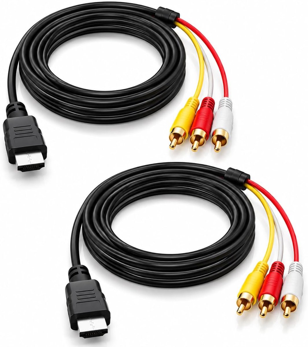 HDMI naar RCA-adapter 2 stuks - passieve aansluiting - audio-video-verbinding - ideaal voor tv en projector - ShopVlot