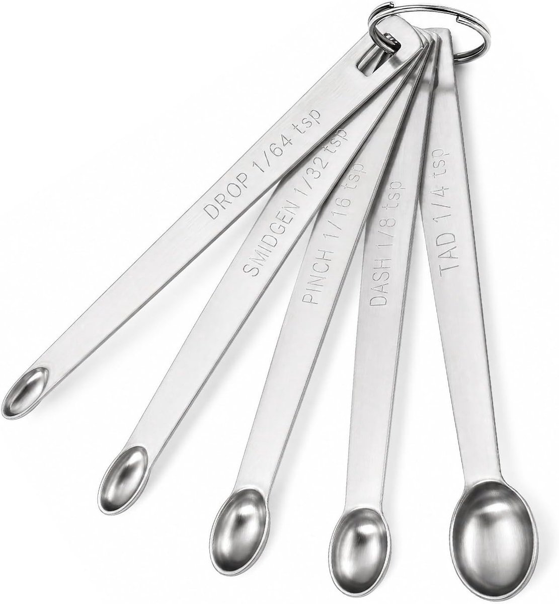 RVS Maatlepels Set van 5 - Kleine Theelepels met Schaalverdeling voor Nauwkeurige Dosering van Kruidenspecerijen en Ingrediënten