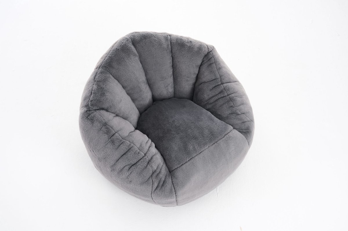 COVREO Kinderzitzak stoel 75x70x52 cm grijs, polyester met rugleuning