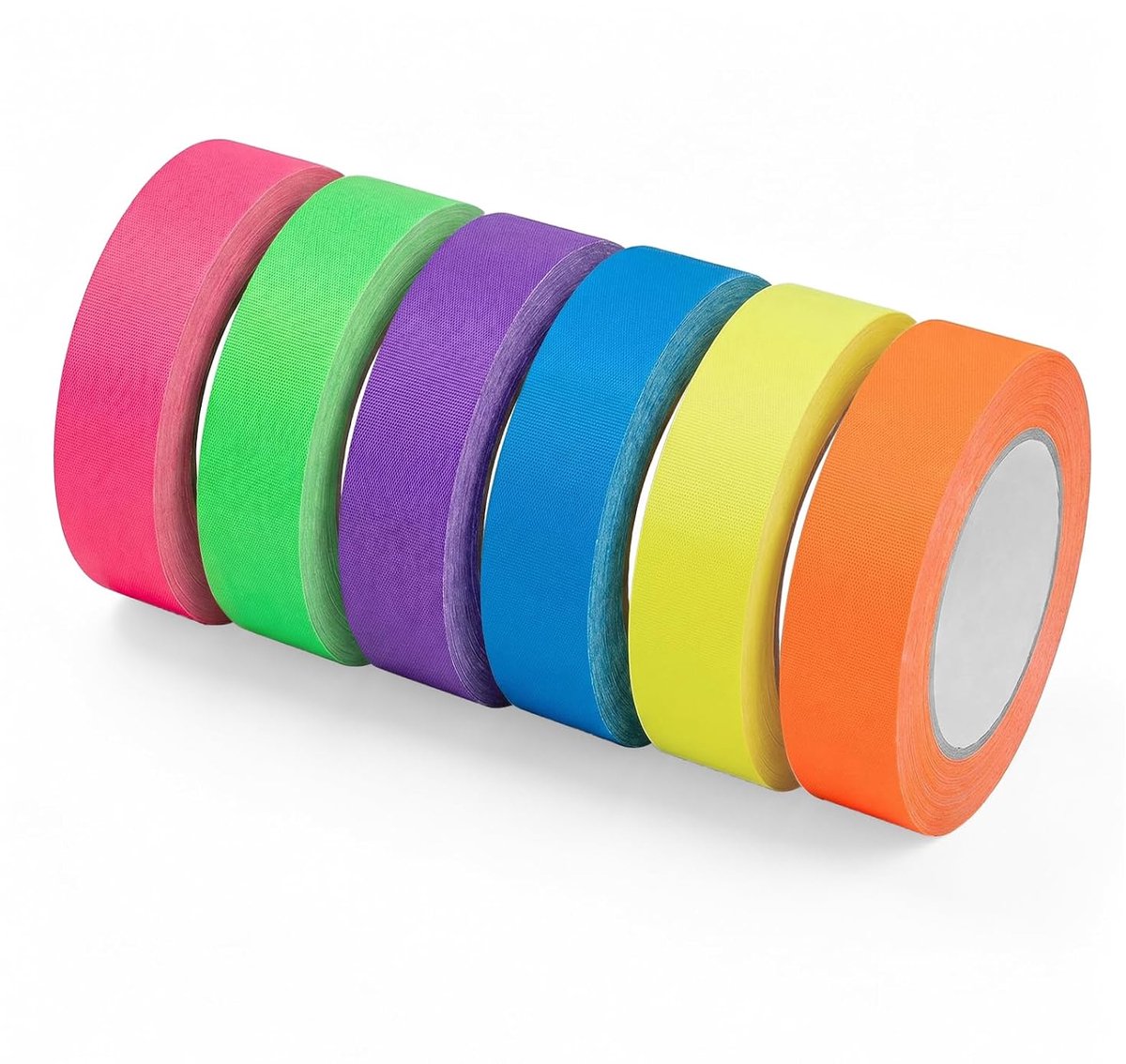 Fluorescerende tape 6 rollen - uv-reagerend - zelflichtgevende fosforescerende band - perfect voor feestdecoraties - ShopVlot