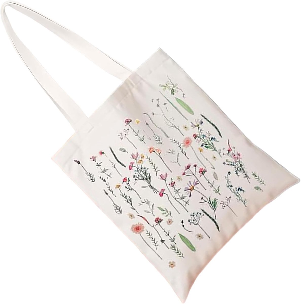 Canvas Tote Bag voor Vrouwen - Jute Tas met Rits - Gedrukt Stof - Ideaal voor Winkelen - ShopVlot