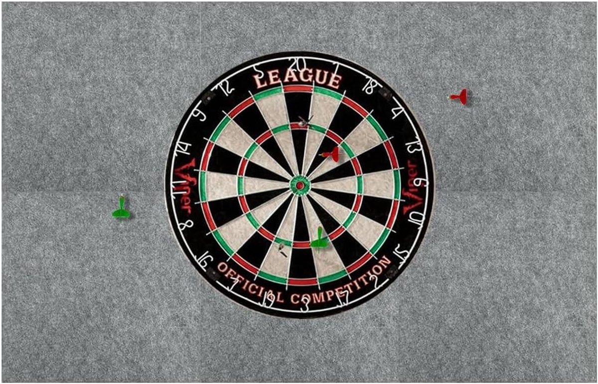 Dartbord Wandbescherming met Zelfklevende Rand, Vilt Wandtegels en Kurk Achterkant, Ideaal voor Dartliefhebbers (Grijs, 90 x 60 cm)