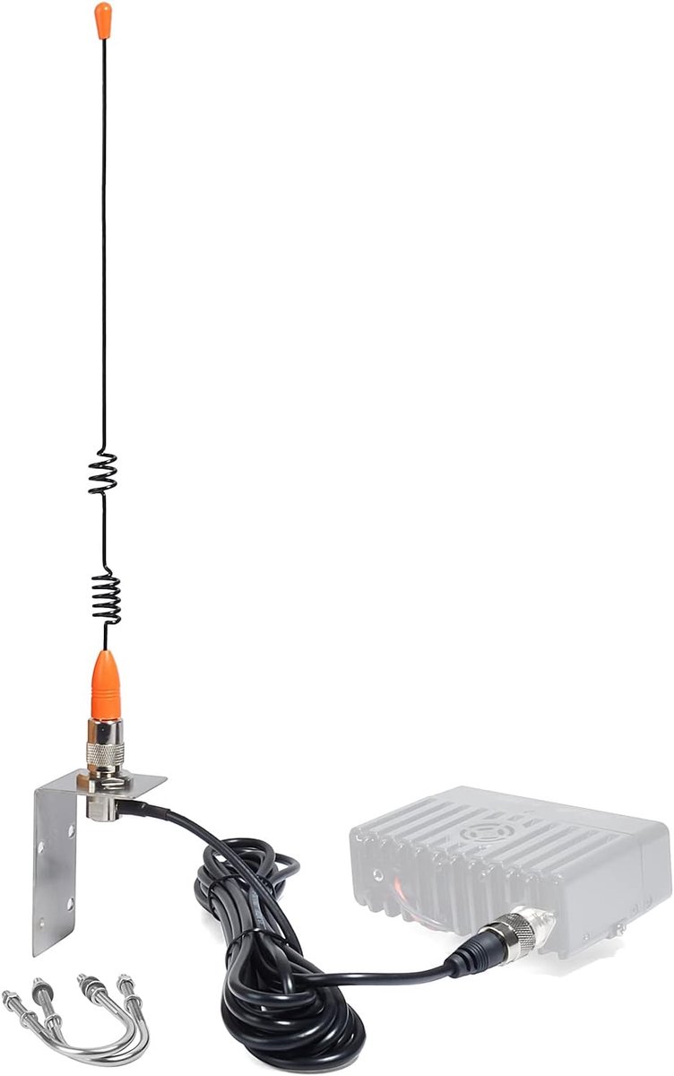 VHF Bootantenne 156-163Mhz - Corrosiebestendige whip antenne - Inclusief 5M RG58 coaxkabel - ShopVlot