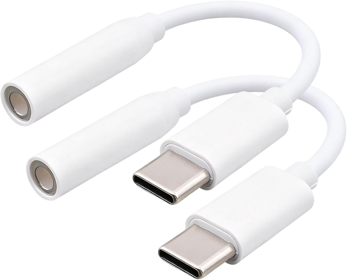 USB Type-C naar 3.5 mm adapter - 2 stuks - hoge geluidskwaliteit - eenvoudig te installeren - ShopVlot