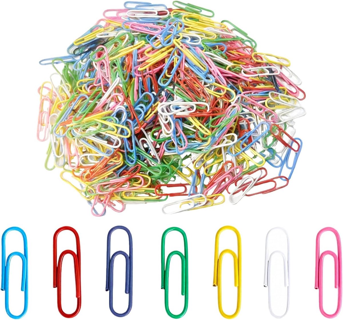 Paperclips 500 stuks - meerkleurig 33 mm - praktisch ontwerp - organiseer je documenten - ShopVlot