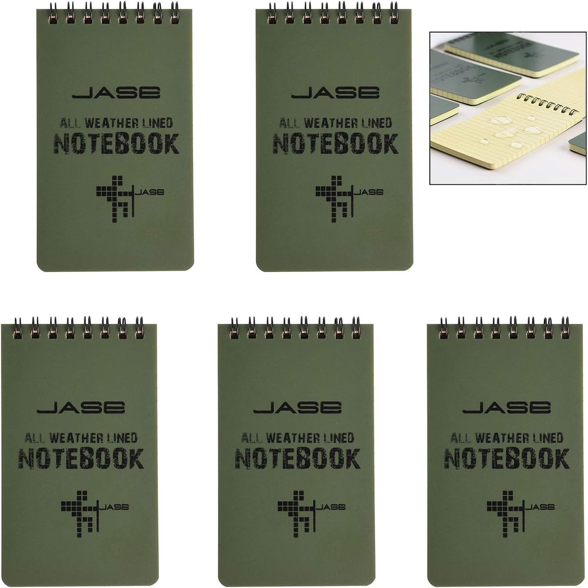 Waterdichte notitieboeken - pocketformaat - 5 stuks - duurzaam papier - ideaal voor buitenactiviteiten - ShopVlot