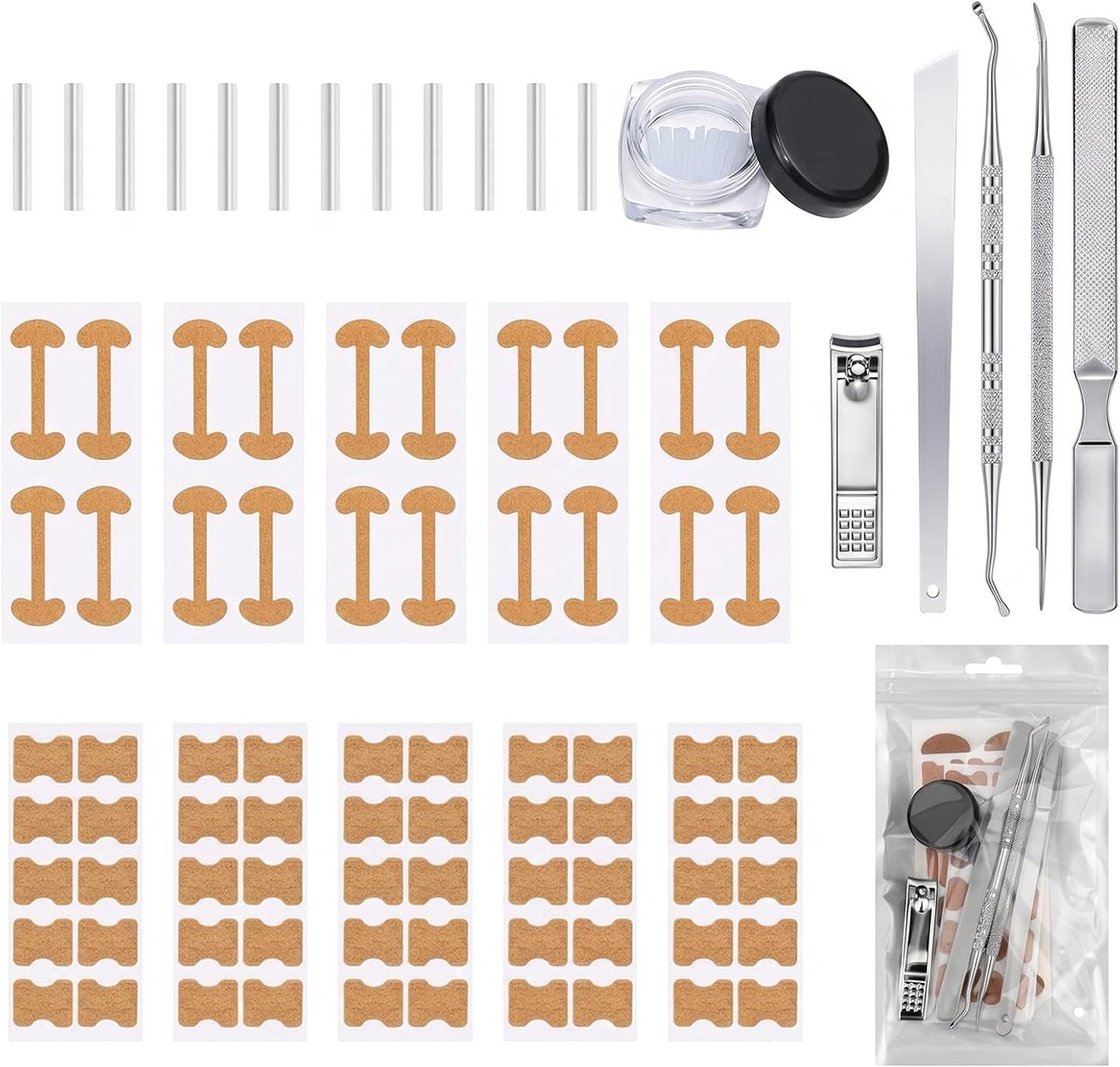 Teennagelcorrectieset 16-delig - Professioneel gereedschap voor ingegroeide teennagels - Verbeter uw nagelverzorging - ShopVlot