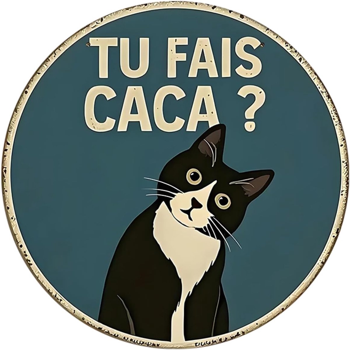 Kattenbadkamer Decoratie Bord 20cm - Waterdichte PVC Muursticker - Grappige tekst - Vrolijke toiletten versiering - ShopVlot