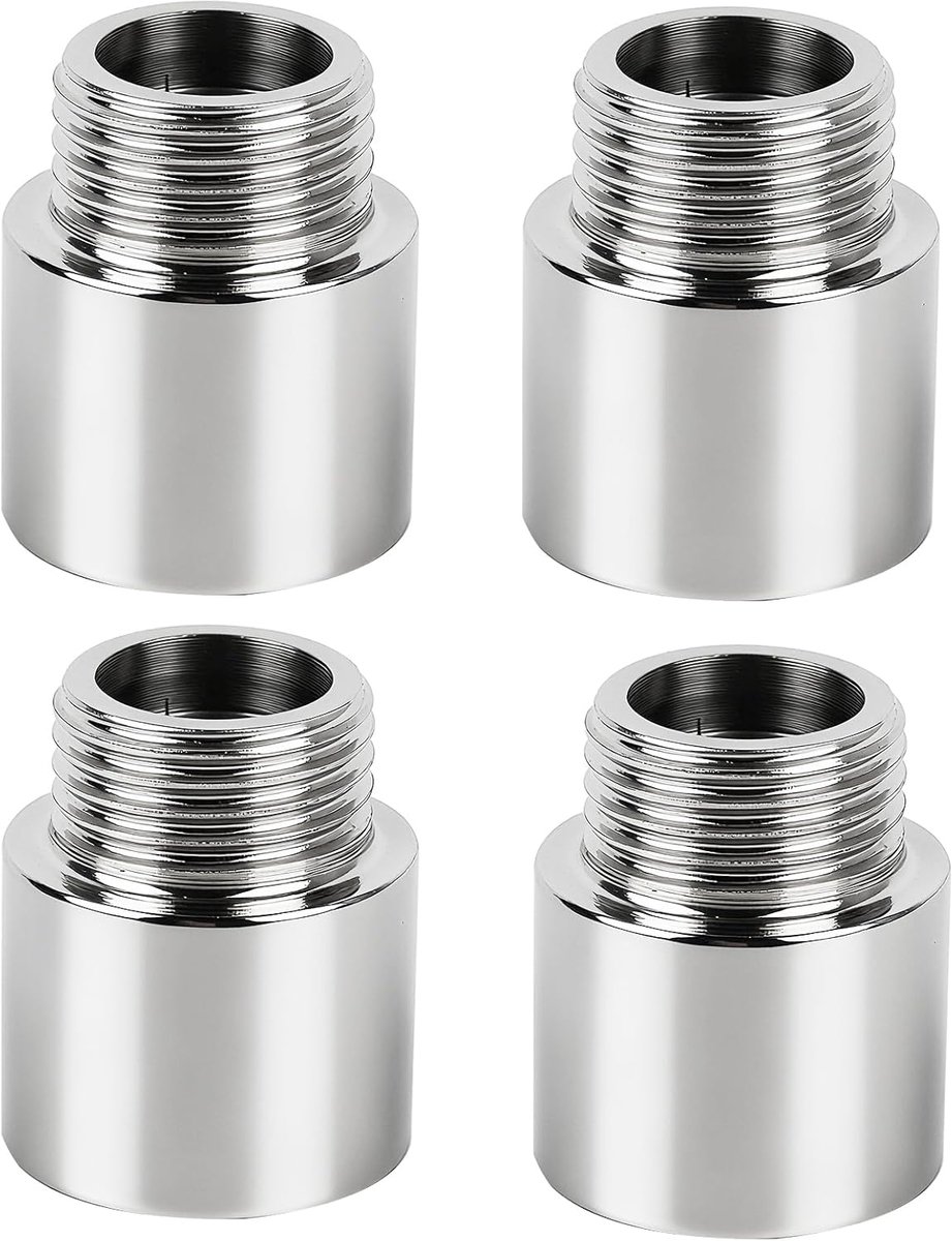 Tapverlengstukken 1/2 inch - RVS 20 mm schroefdraad - Robuuste koppeling - Ideaal voor sanitaire installaties - ShopVlot